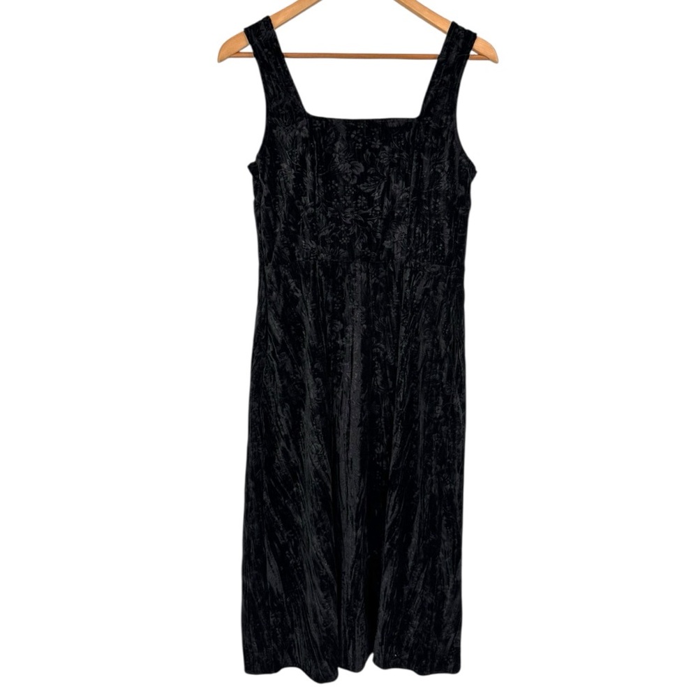 Disturbia Maggie Tie Front Apron Midi Dress in Black size 6 Floral Velour NWT - Picture 10 of 13